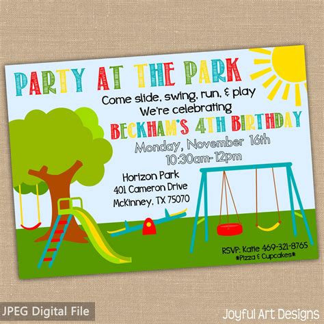 playground birthday invitations